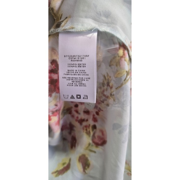 $89 NWOT KUT FROM THE KLOTH long sleeve‎ button up blouse L blue green floral - Picture 9 of 11